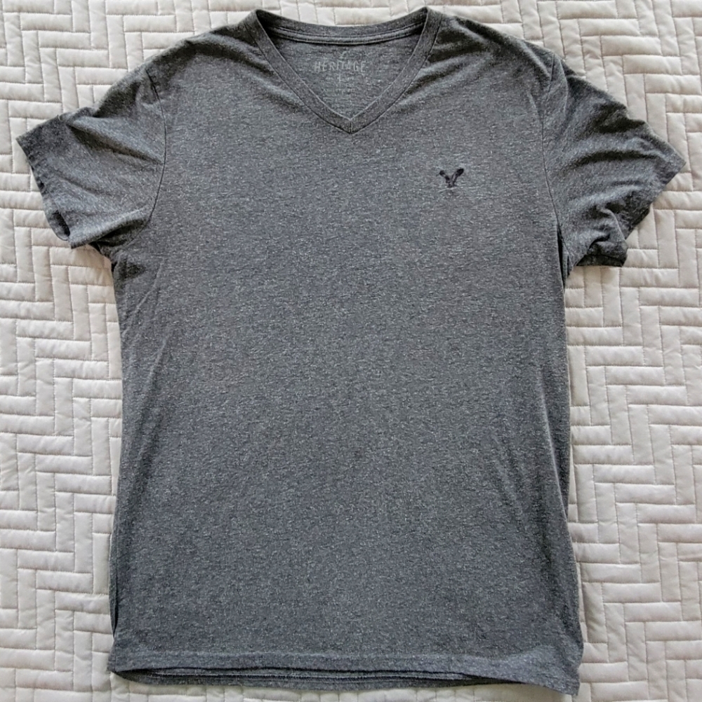 Large Short Sleeve American Eagle V-Neck T-Shirt